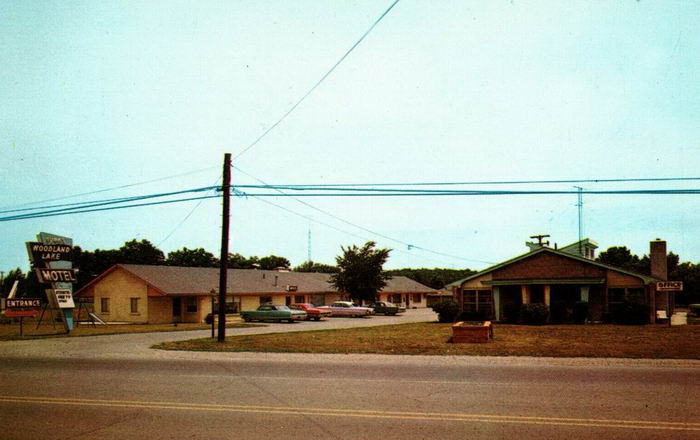 Burks Woodland Lake Motel - Old Postcard (newer photo)